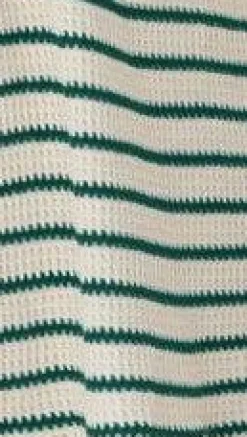 Lacole Button Up Shirt and Shorts Set - Beige / Green Stripe