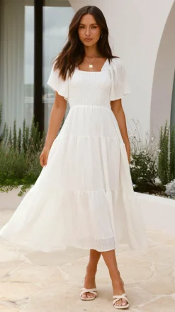 Lainey Midi Dress - White