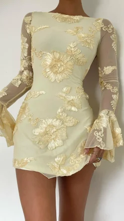 Lanesia Mini Dress - Yellow