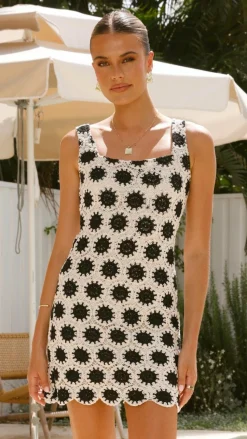 Laney Mini Dress - Black/Cream