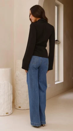 Lani Open Front Top - Black