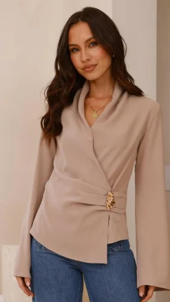 Lani Open Front Top - Latte