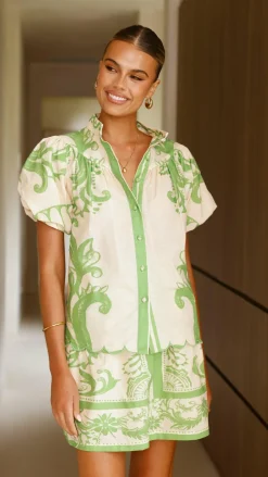 Lanie Shirt - Sage / Cream