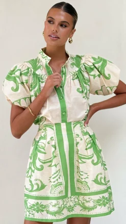 Lanie Shirt - Sage / Cream