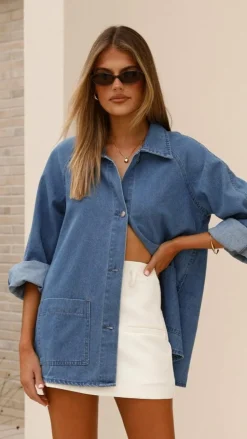 Laura Denim Jacket - Mid Wash