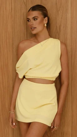Lauren Off Shoulder Top - Yellow