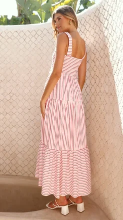 Laylah Maxi Dress - Red Stripe