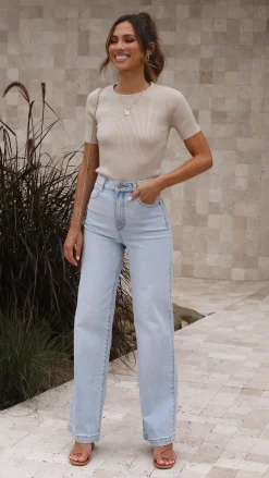 Laylin Ribbed Top - Oatmeal