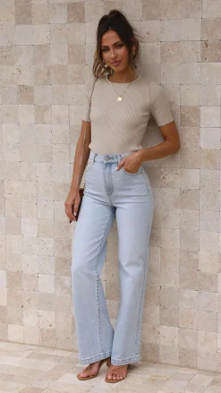 Laylin Ribbed Top - Oatmeal