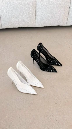 Lee Heels - Black Mesh Diamante