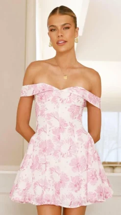 Lena Mini Dress - Pink Floral