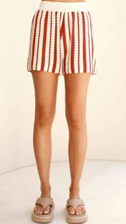Leonie Knit Shorts - Red