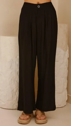 Lexi Linen Pants - Black