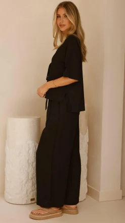 Lexi Linen Pants - Black