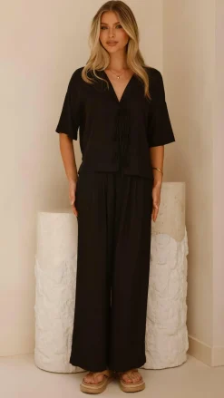Lexi Linen Pants - Black