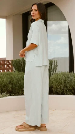 Lexi Linen Pants - Blue