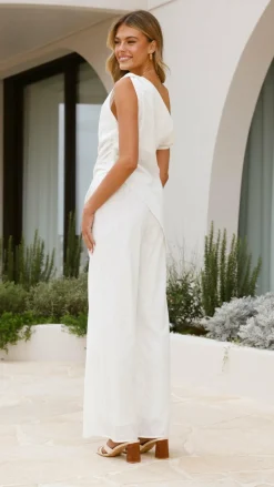 Liana Off Shoulder Top & Pants Set - White