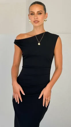 Lilah Midi Dress - Black