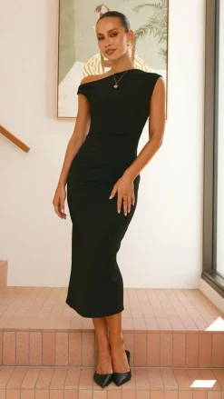 Lilah Midi Dress - Black