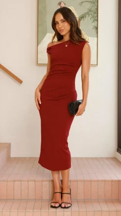 Lilah Midi Dress - Wine