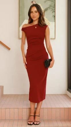 Lilah Midi Dress - Wine