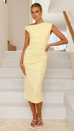 Lilah Midi Dress - Yellow
