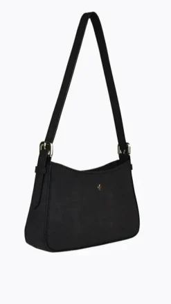 Lilu Shoulder Bag - Black Suede