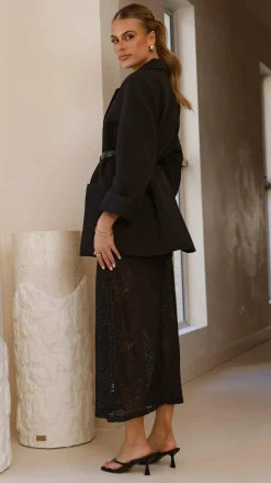 Louisa Lace Maxi Skirt - Black