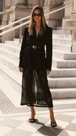 Louisa Lace Maxi Skirt - Black