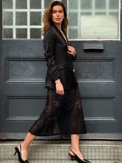 Louisa Lace Maxi Skirt - Black