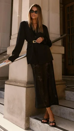 Louisa Lace Maxi Skirt - Black