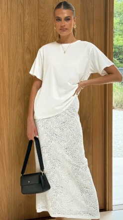 Louisa Lace Maxi Skirt - White