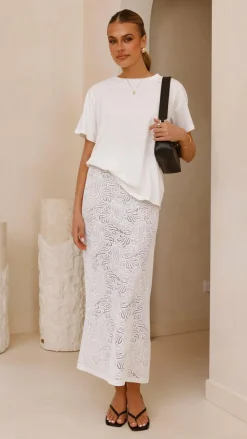 Louisa Lace Maxi Skirt - White