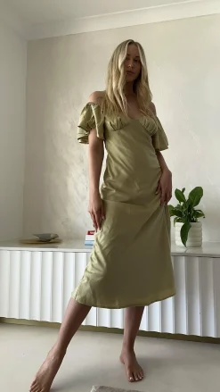 Louisa Midi Dress - Olive