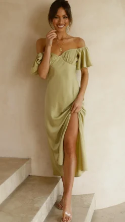 Louisa Midi Dress - Olive