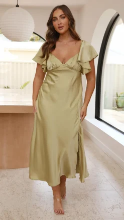 Louisa Midi Dress - Olive