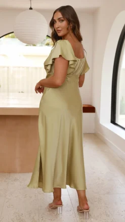 Louisa Midi Dress - Olive