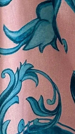 Lucia Long Sleeve Mini Dress - Aqua/Pink Print