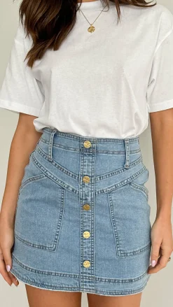 Lucilla Mini Skirt - Blue Denim