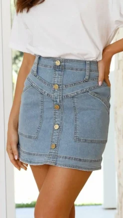 Lucilla Mini Skirt - Blue Denim