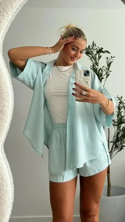 Luna Button Up Shirt - Blue