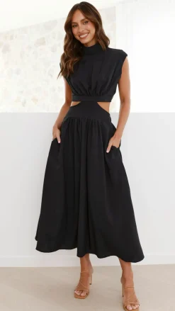 Maddison Midi Dress - Black