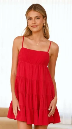 Maddison Mini Dress - Red