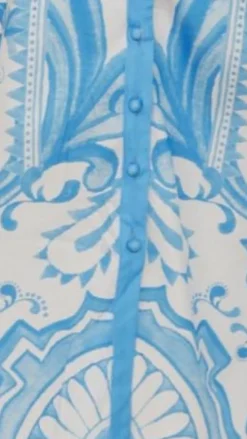 Madeline Long Sleeve Midi Dress - Portofino Azure