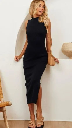 Mae Knit Dress - Black