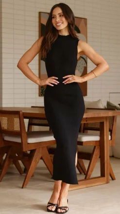 Mae Knit Dress - Black