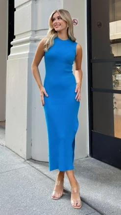 Mae Knit Dress - Blue