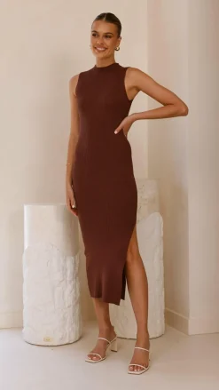 Mae Knit Dress - Chocolate