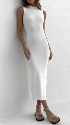 Mae Knit Dress - White
