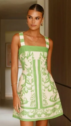 Maegan Mini Dress - Sage / Cream